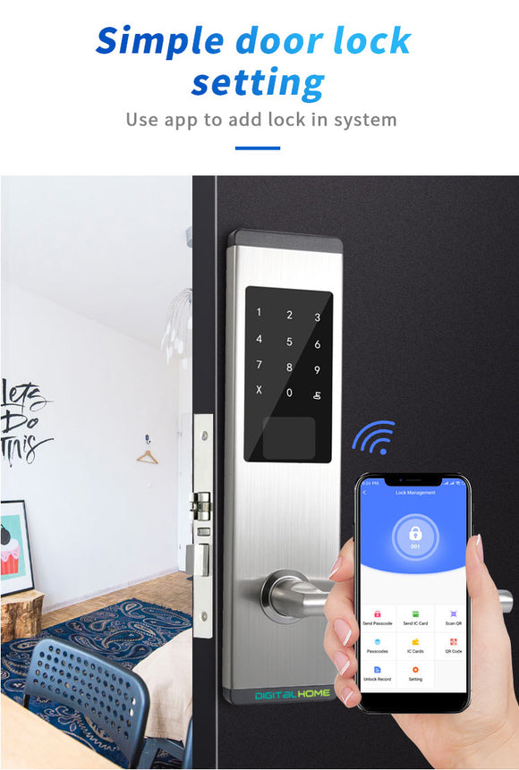 MT702 Aluminum Silver Condimium Smart Lock - digitalhome.ph