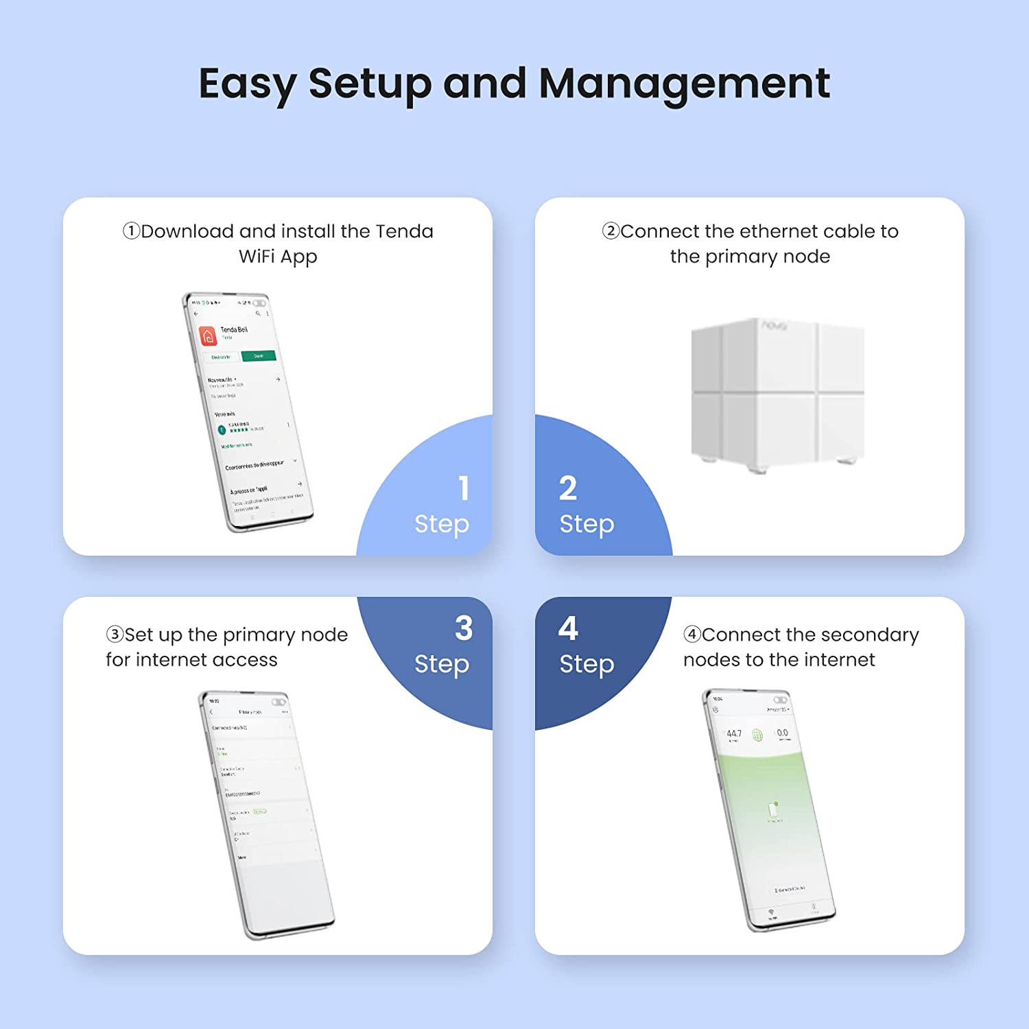 TEN200 Tenda Mesh WiFi System (MW6) - Up to 4000 Sq.Ft. Coverage, 2 Gi –